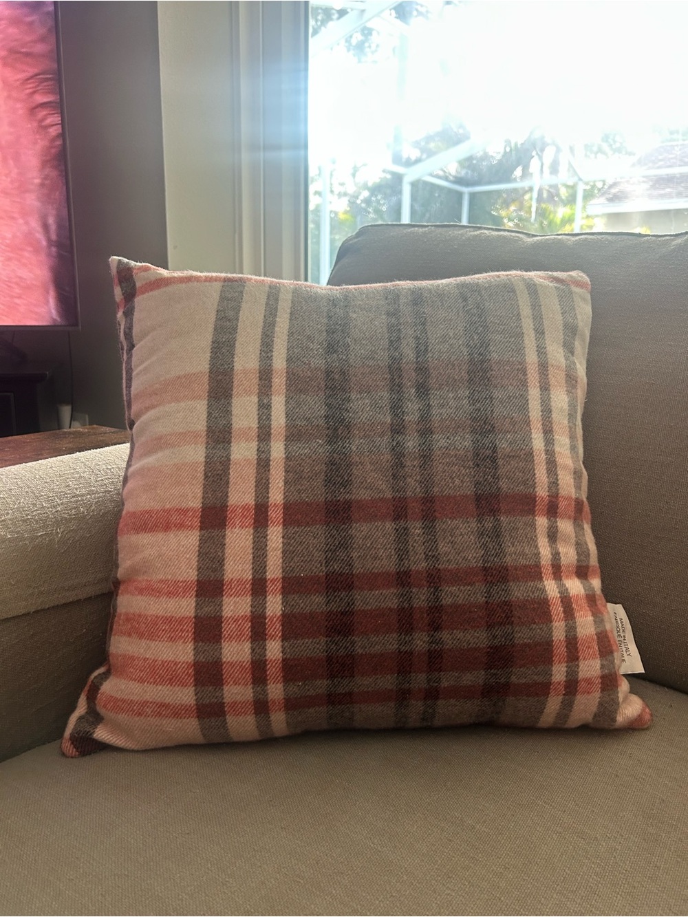 NWOT NIDO Notte Italian Decorative
Pillow Earthtones Gray Cream Rust SOFT